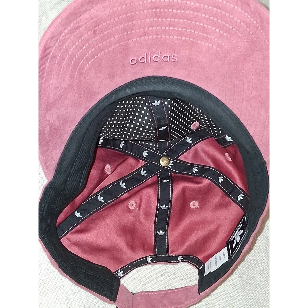 Adidas Originals Women Faux Suede Trefoil Baseball Cap Mauve Pink 977011-E